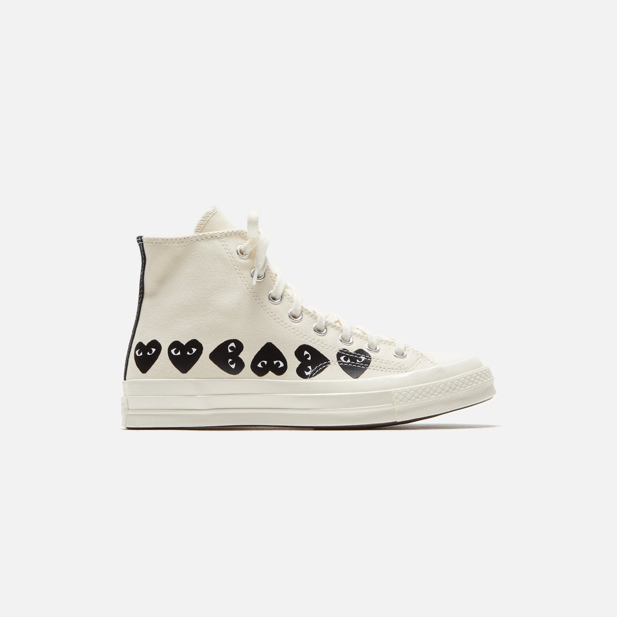 CDG Homme Comme Des Garçons Play x Converse Multi Heart High Top - Beige / Black