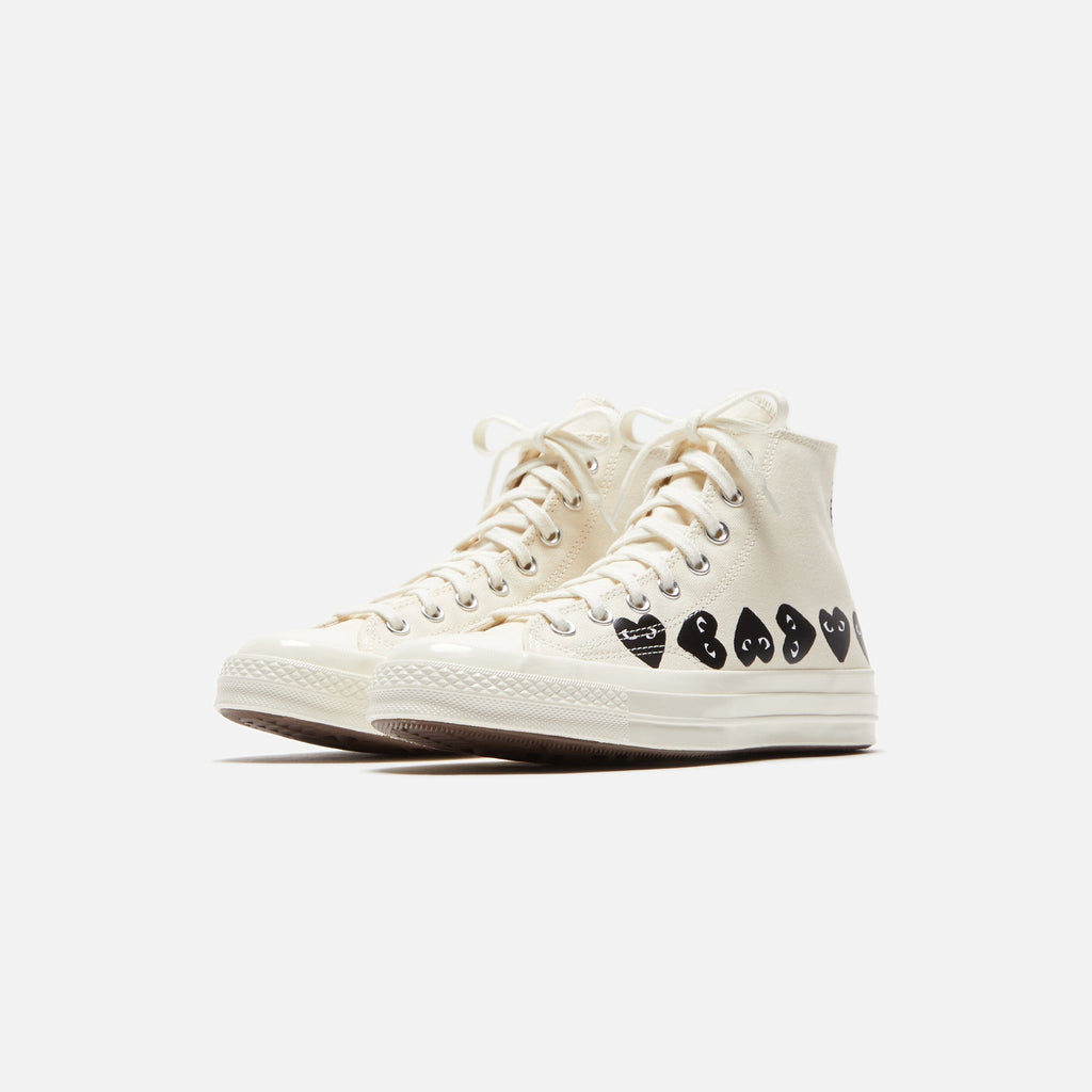 CDG Homme Comme Des Garçons Play x Converse Multi Heart High Top - Beige / Black