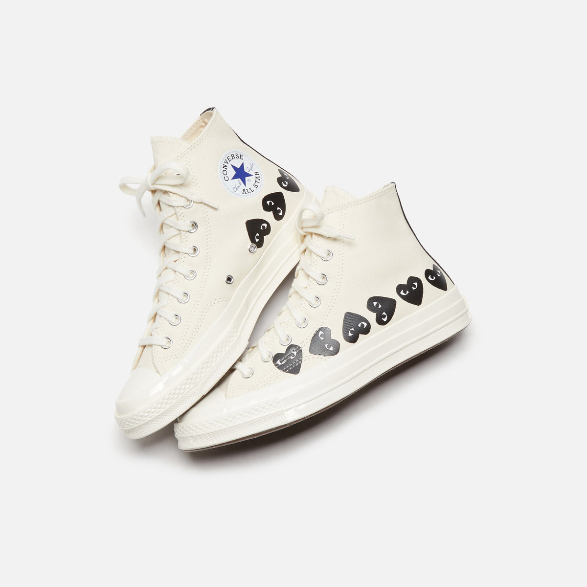 CDG Homme Comme Des Garçons Play x Converse Multi Heart High Top - Beige / Black