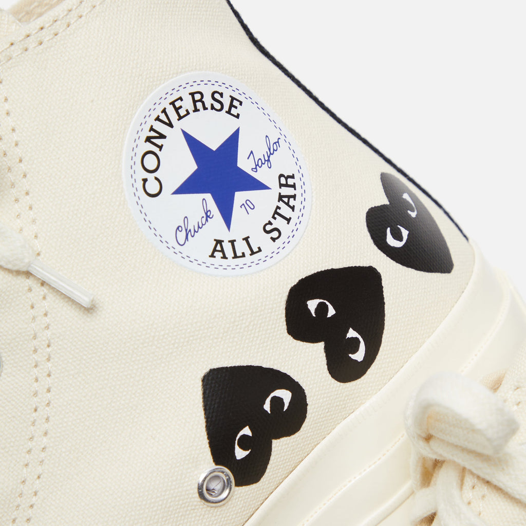 CDG Homme Comme Des Garçons Play x Converse Multi Heart High Top - Beige / Black