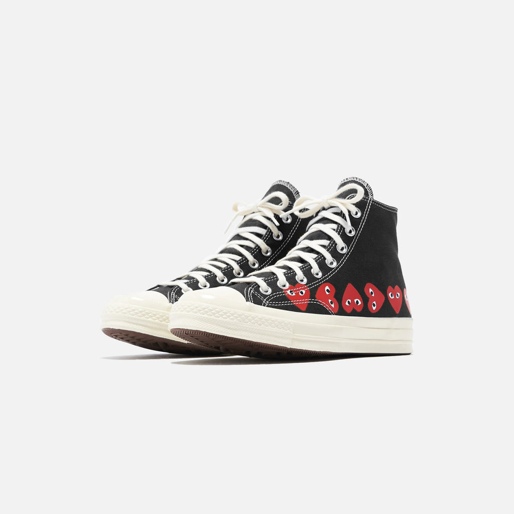 CDG Homme Comme Des Garçons Play x Converse Multi Heart High Top - Black / Red
