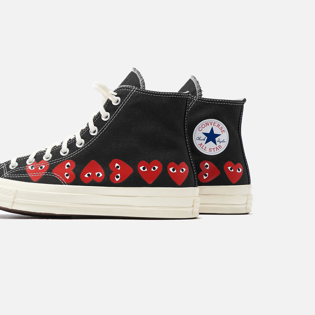 CDG Homme Comme Des Garçons Play x Converse Multi Heart High Top - Black / Red