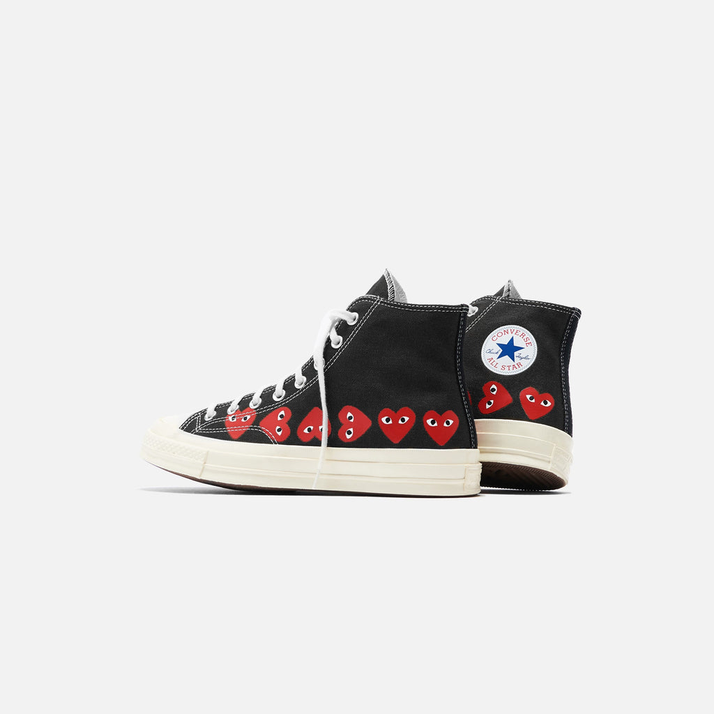 CDG Homme Comme Des Garçons Play x Converse Multi Heart High Top - Black / Red