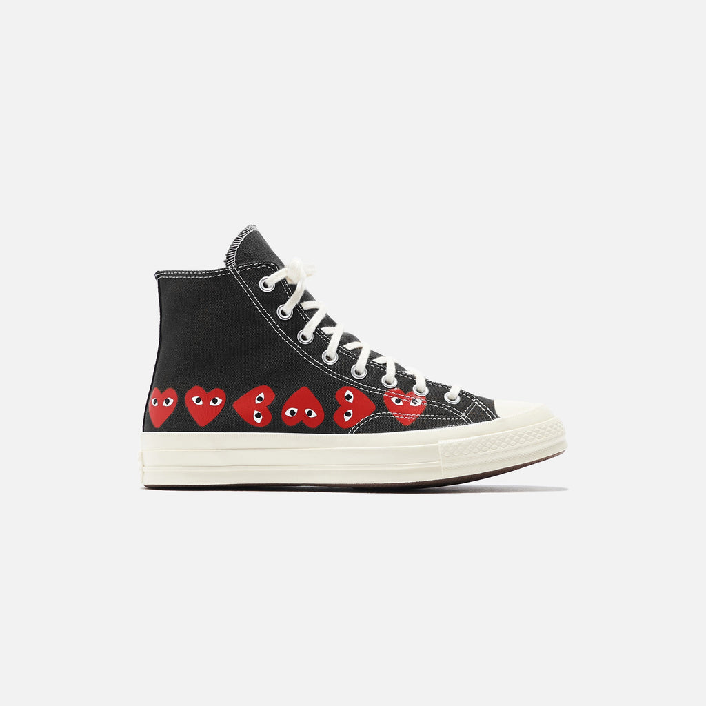 CDG Homme Comme Des Garçons Play x Converse Multi Heart High Top - Black / Red