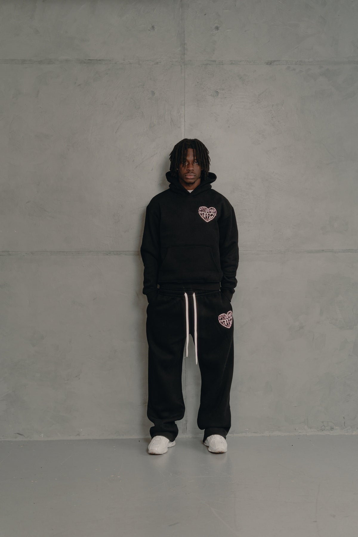 Conflicted Hearts Black Basics Hoodie
