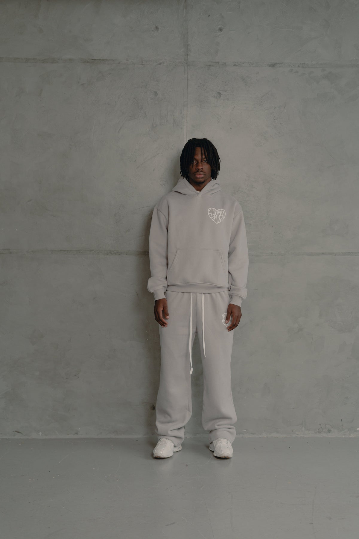 Conflicted Hearts Grey Basics Hoodie
