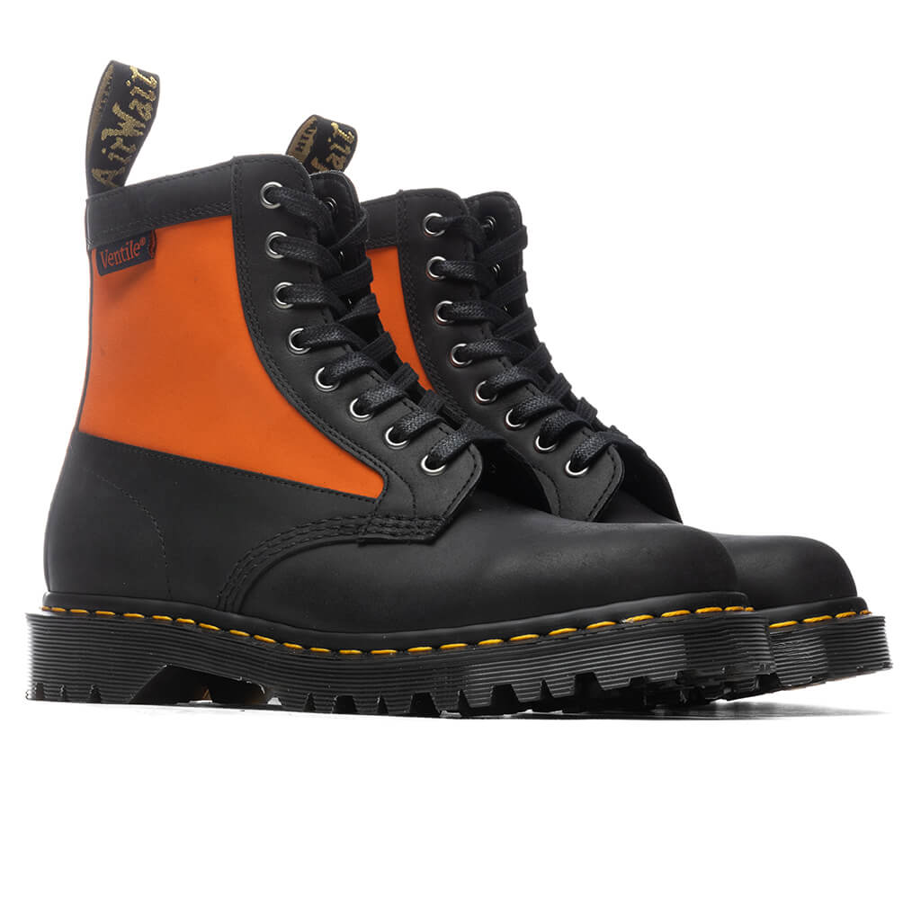 Dr. Martens 1460 Panel Ventile - Black/Blaze Orange