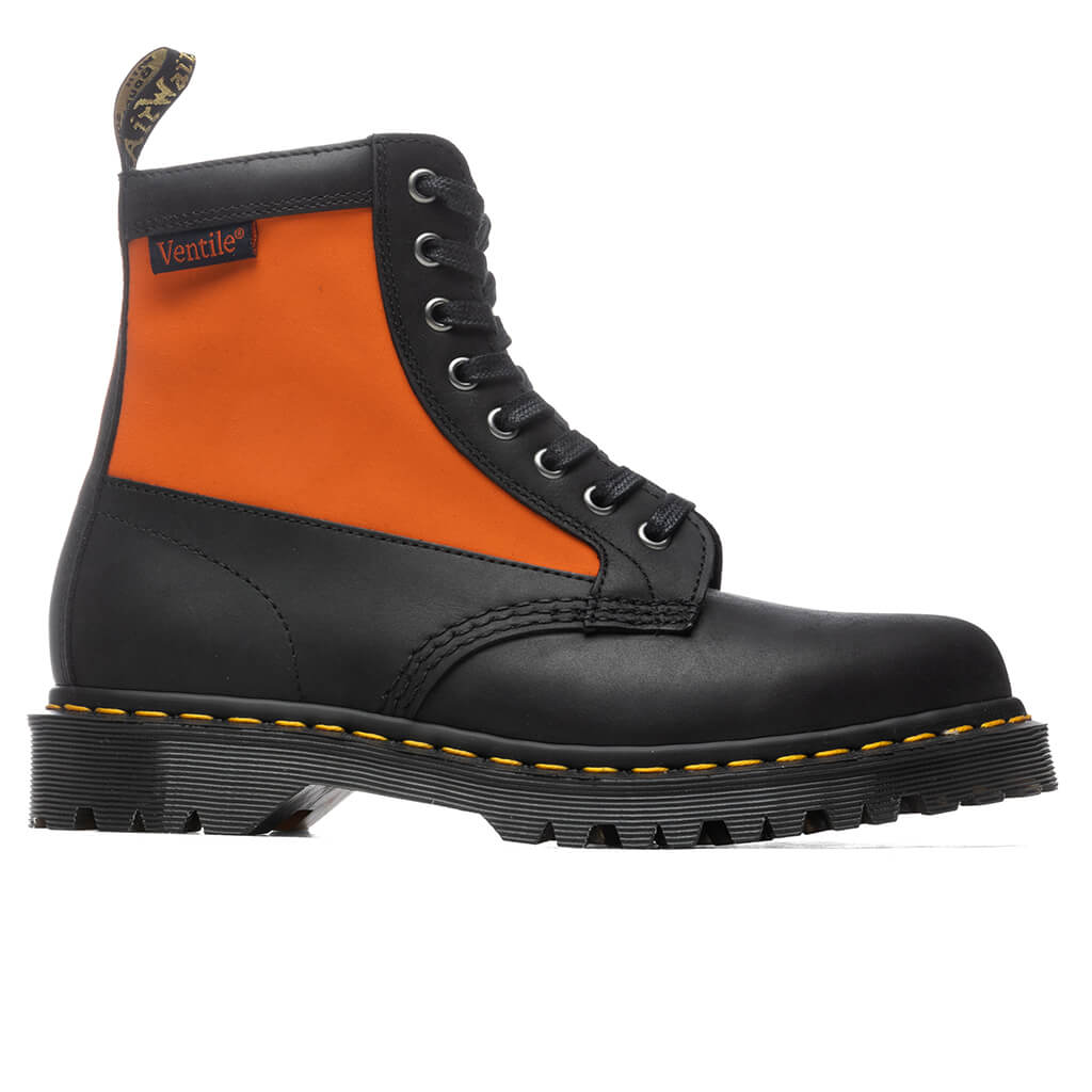Dr. Martens 1460 Panel Ventile - Black/Blaze Orange