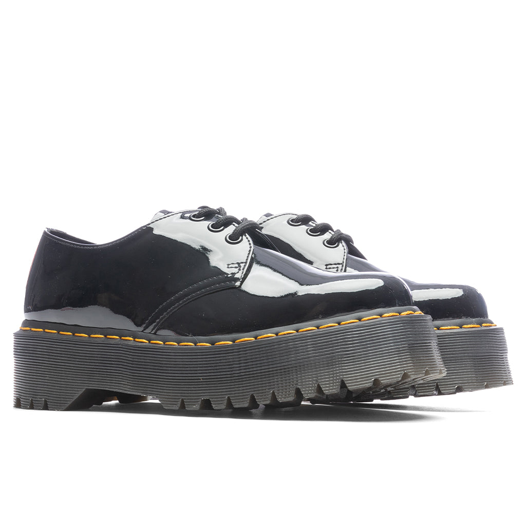 Dr. Martens 1461 Quad Smooth Leather Platform Shoes - Black Patent Lamper