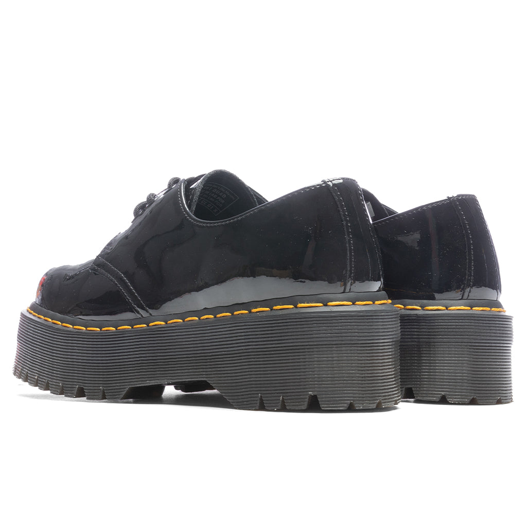 Dr. Martens 1461 Quad Smooth Leather Platform Shoes - Black Patent Lamper