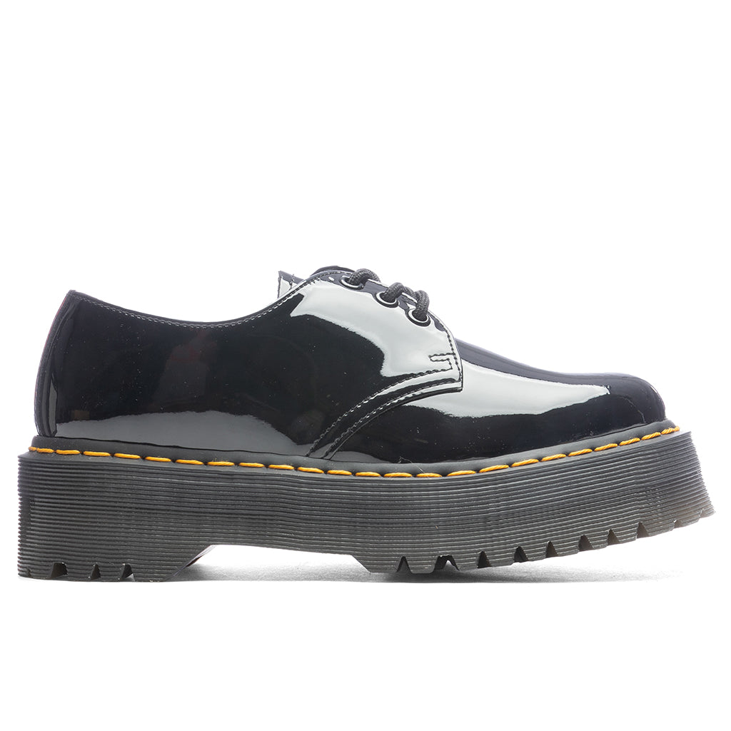 Dr. Martens 1461 Quad Smooth Leather Platform Shoes - Black Patent Lamper