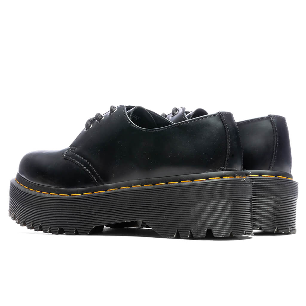 Dr. Martens 1461 Quad Smooth Leather Platform Shoes - Black Polished Smooth