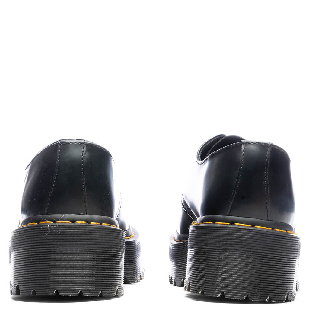 Dr. Martens 1461 Quad Smooth Leather Platform Shoes - Black Polished Smooth