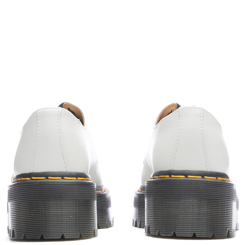 Dr. Martens 1461 Quad Smooth Leather Platform Shoes - White Smooth