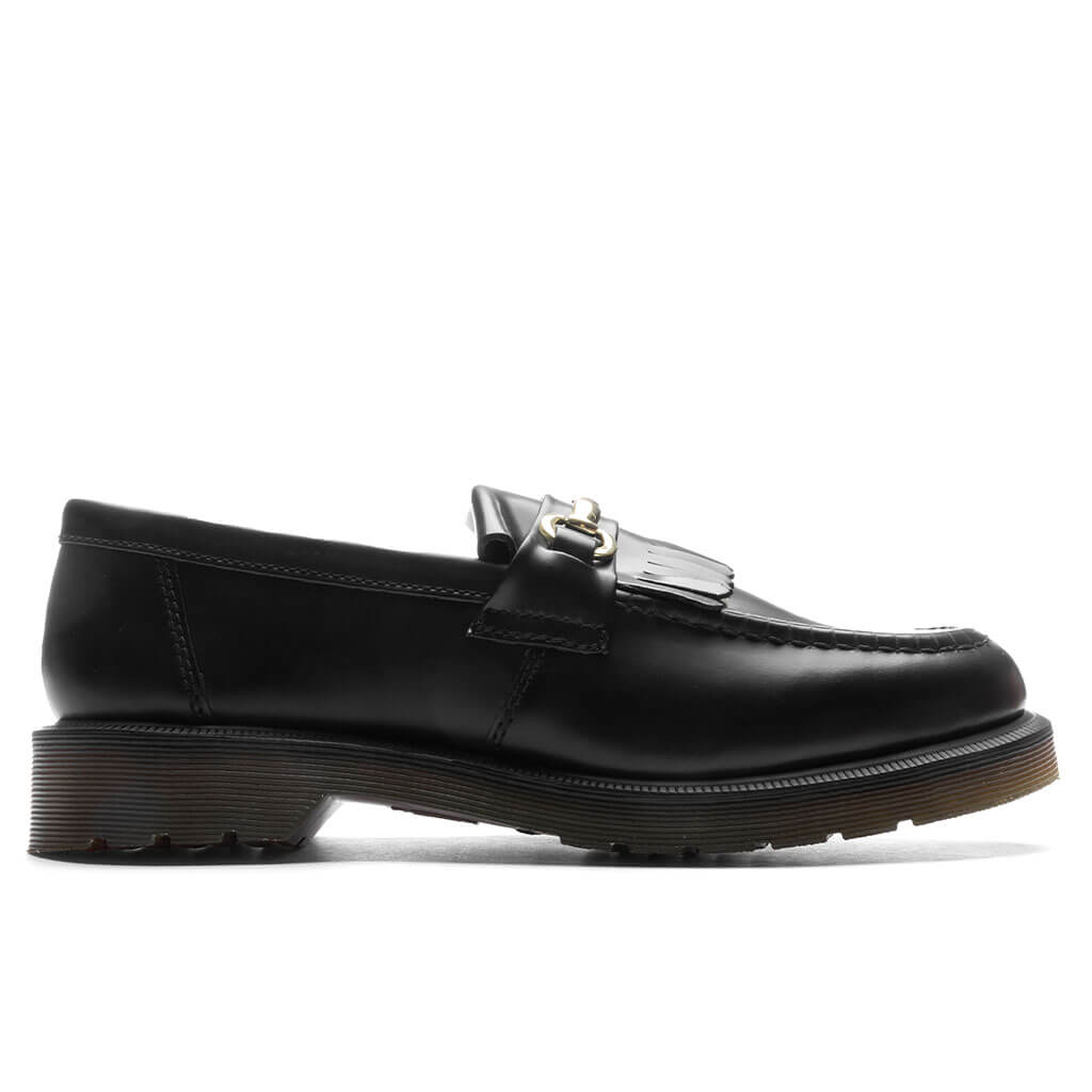 Dr. Martens Adrian Snaffle Smooth Leather Kiltie Loafers - Black Polished Smooth