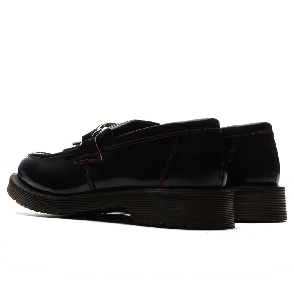 Dr. Martens Adrian Snaffle Smooth Leather Kiltie Loafers - Cherry Red Arcadia