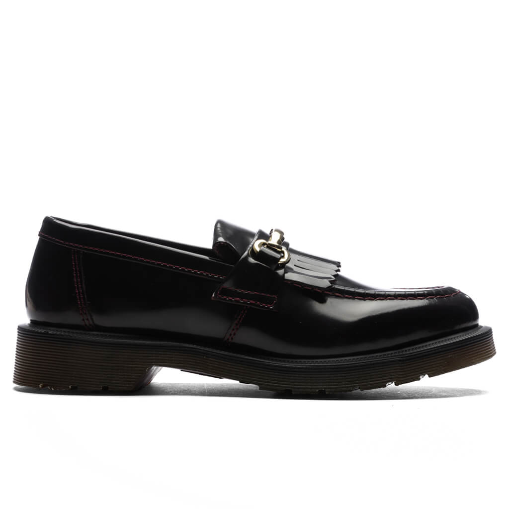 Dr. Martens Adrian Snaffle Smooth Leather Kiltie Loafers - Cherry Red Arcadia