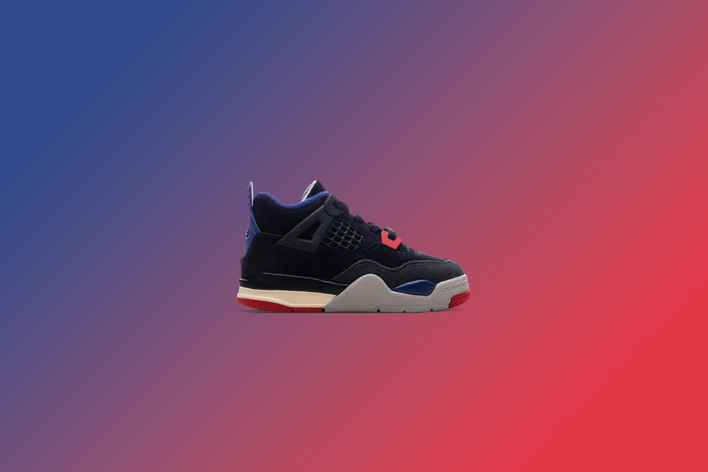 Air Jordan 4 Retro 'Rare Air' (TD) - Black/Fire Red/Deep Royal Blue