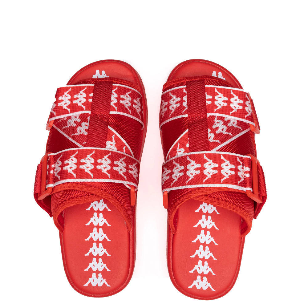 Kappa 222 Banda Mitel 1 Sandals - Red Flame/White