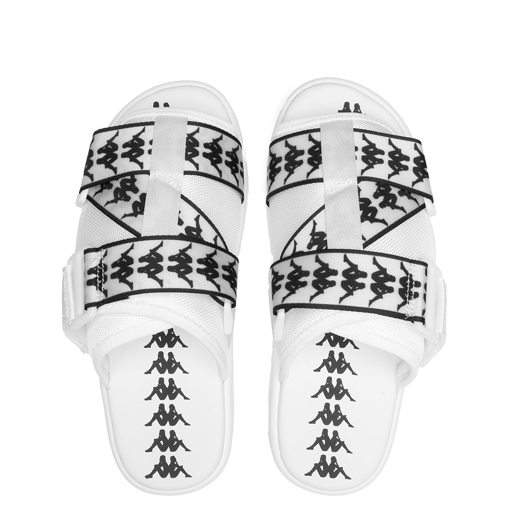 Kappa 222 Banda Mitel 1 Sandals - White/Black