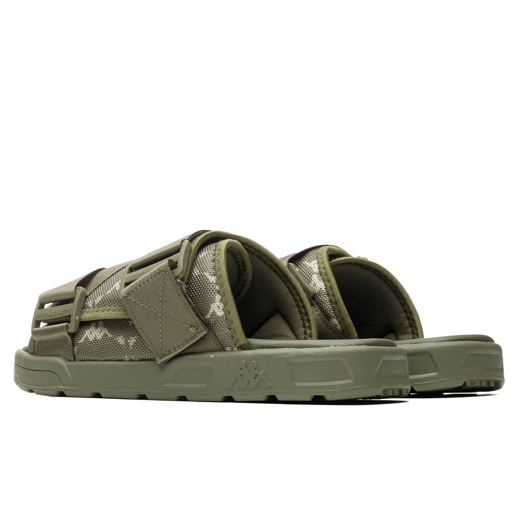 Kappa 222 Banda Mitel 4 Sandals - Green Olive/White