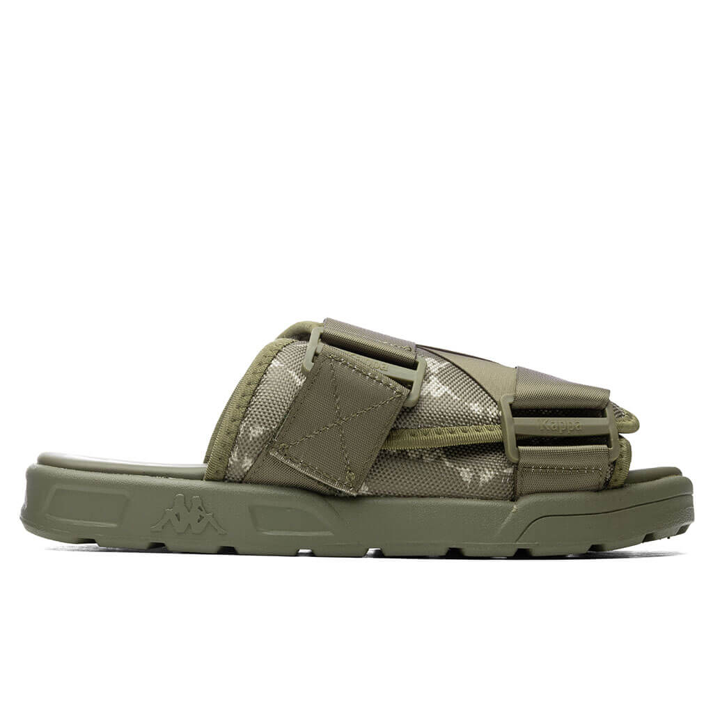 Kappa 222 Banda Mitel 4 Sandals - Green Olive/White