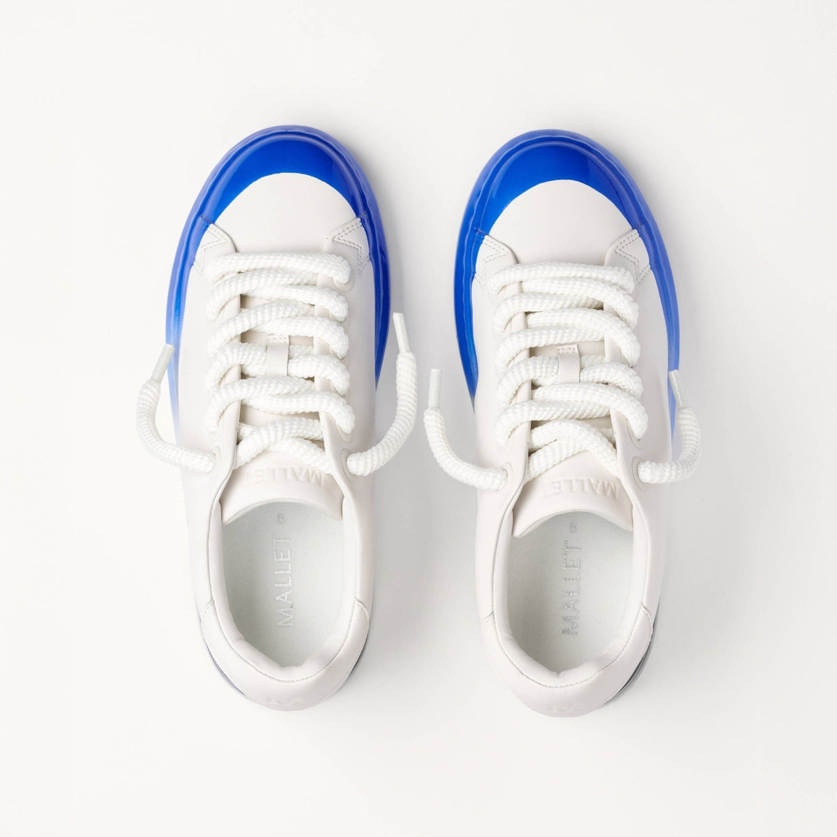 Mallet London MALLET GRFTR Lite Men's White Blue Ombre Dip Leather Trainers