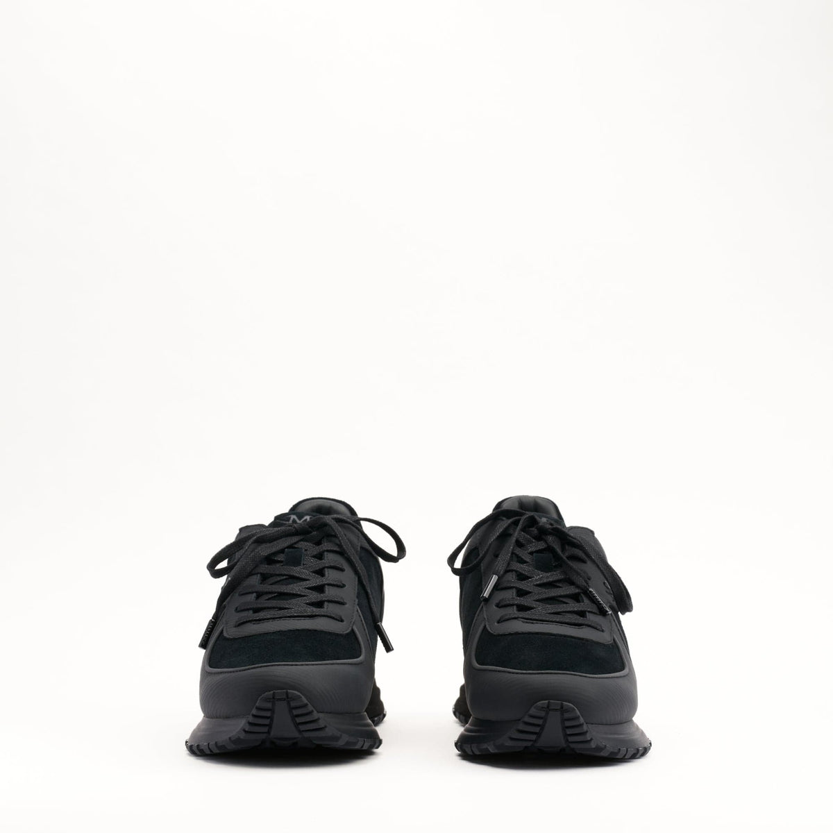 Mallet London MALLET Boundary Men's Black Ripple Leather Trainers