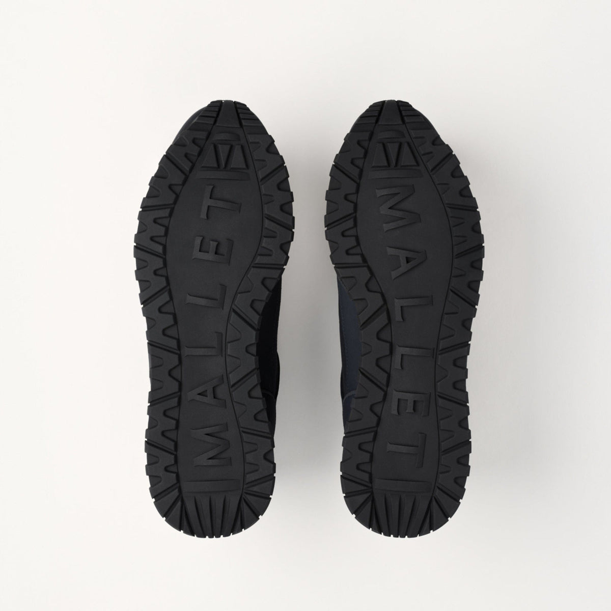 Mallet London MALLET Popham Men's Black Tumbled Leather Monogram Trainers