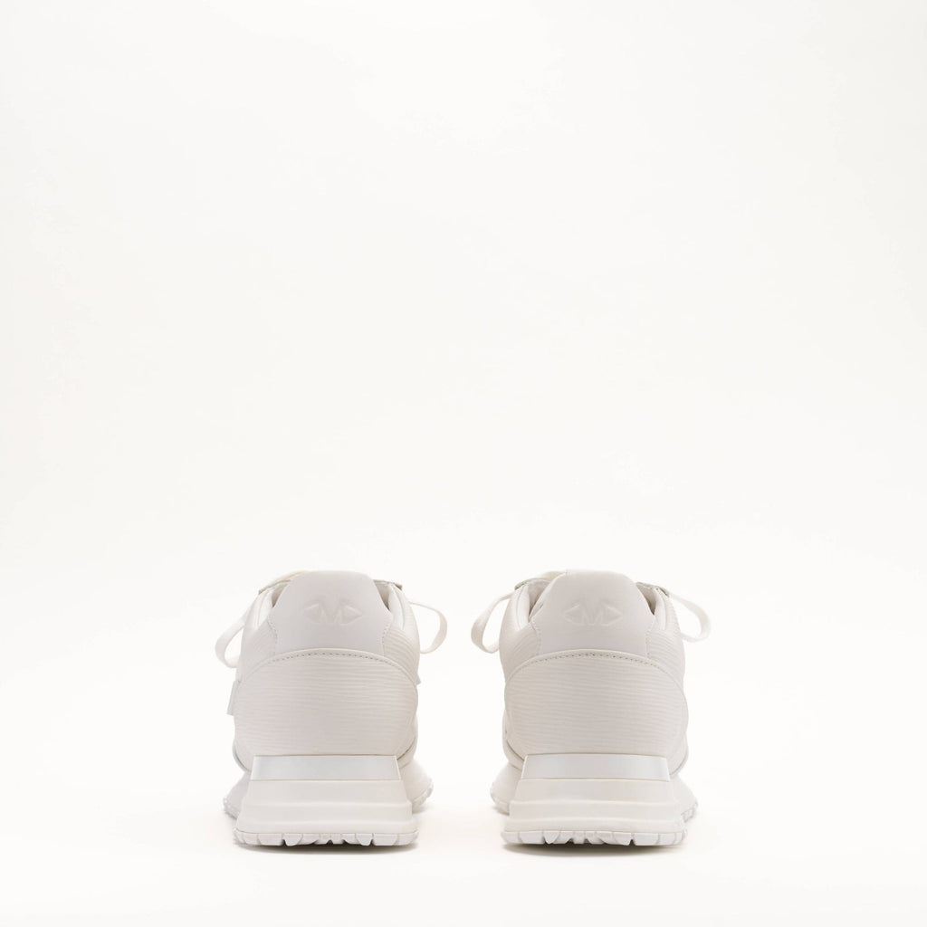 Mallet London MALLET Boundary Men's White Ripple Leather Trainers