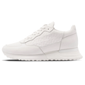 Mallet London MALLET Popham Men's White Tumbled Leather Monogram Trainers