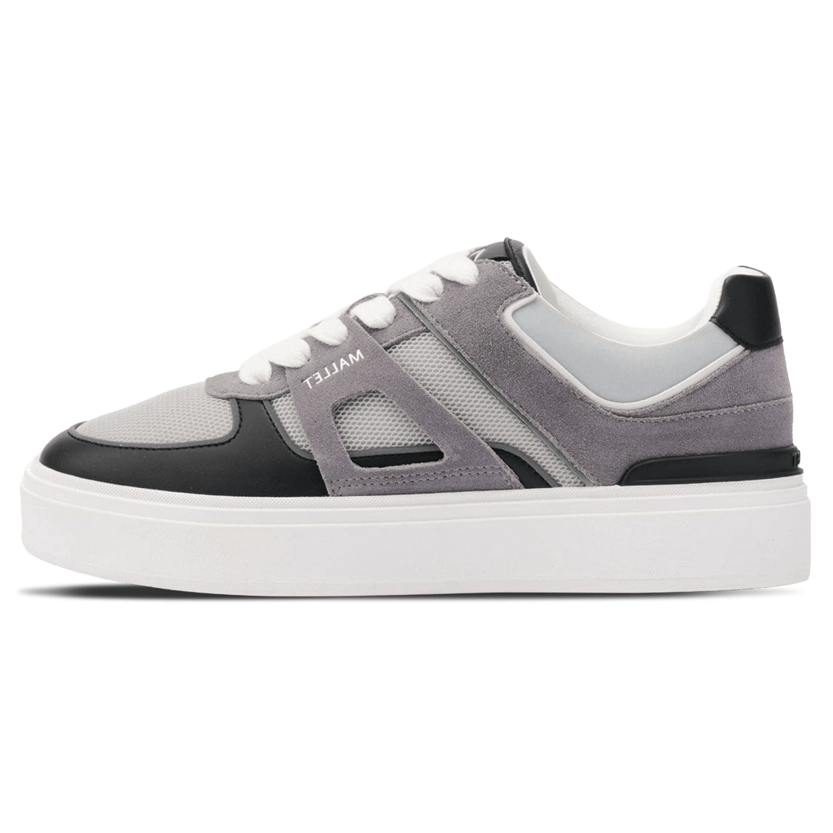 Mallet London MALLET Fenchurch Men's Grey Black Leather Trainers