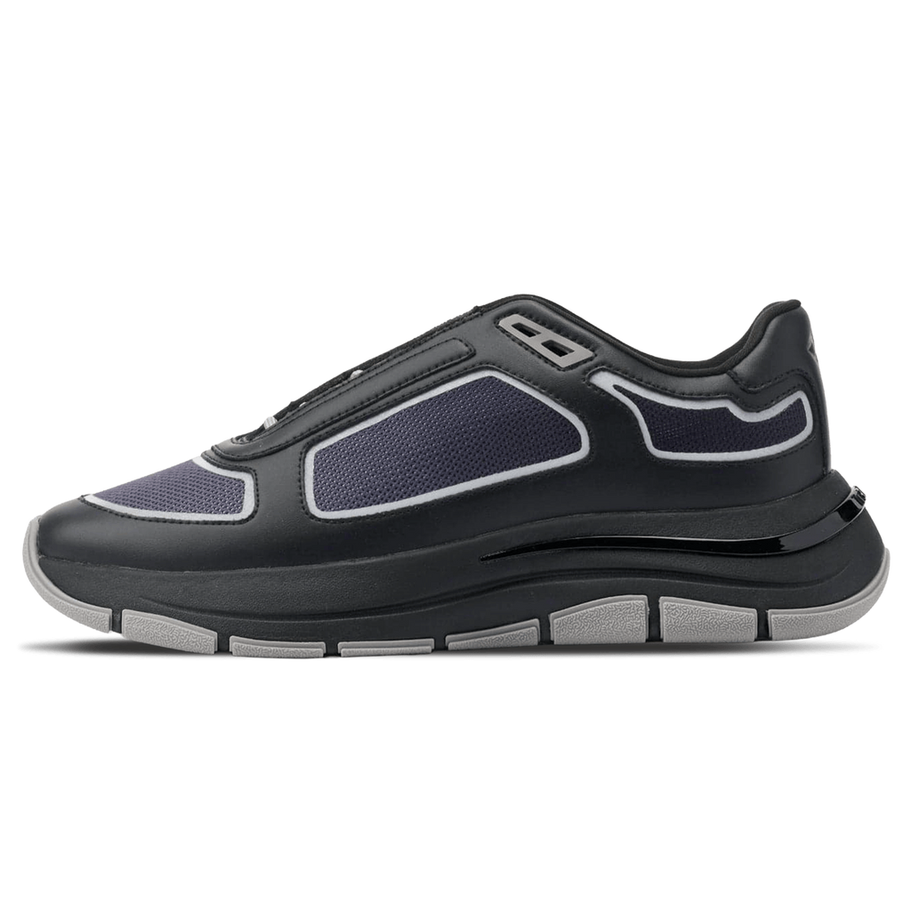 Mallet London MALLET Alton Men's Black Chrome Ombre Leather Trainers