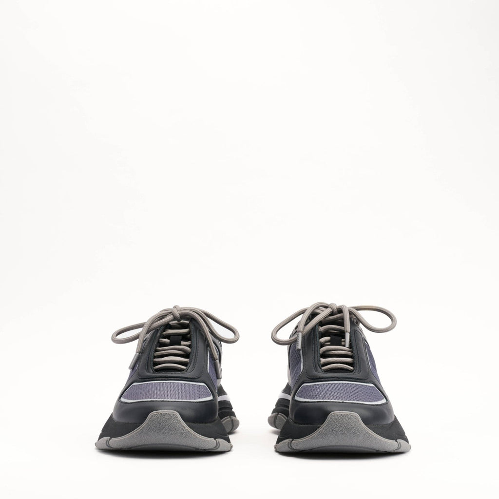 Mallet London MALLET Alton Men's Black Chrome Ombre Leather Trainers