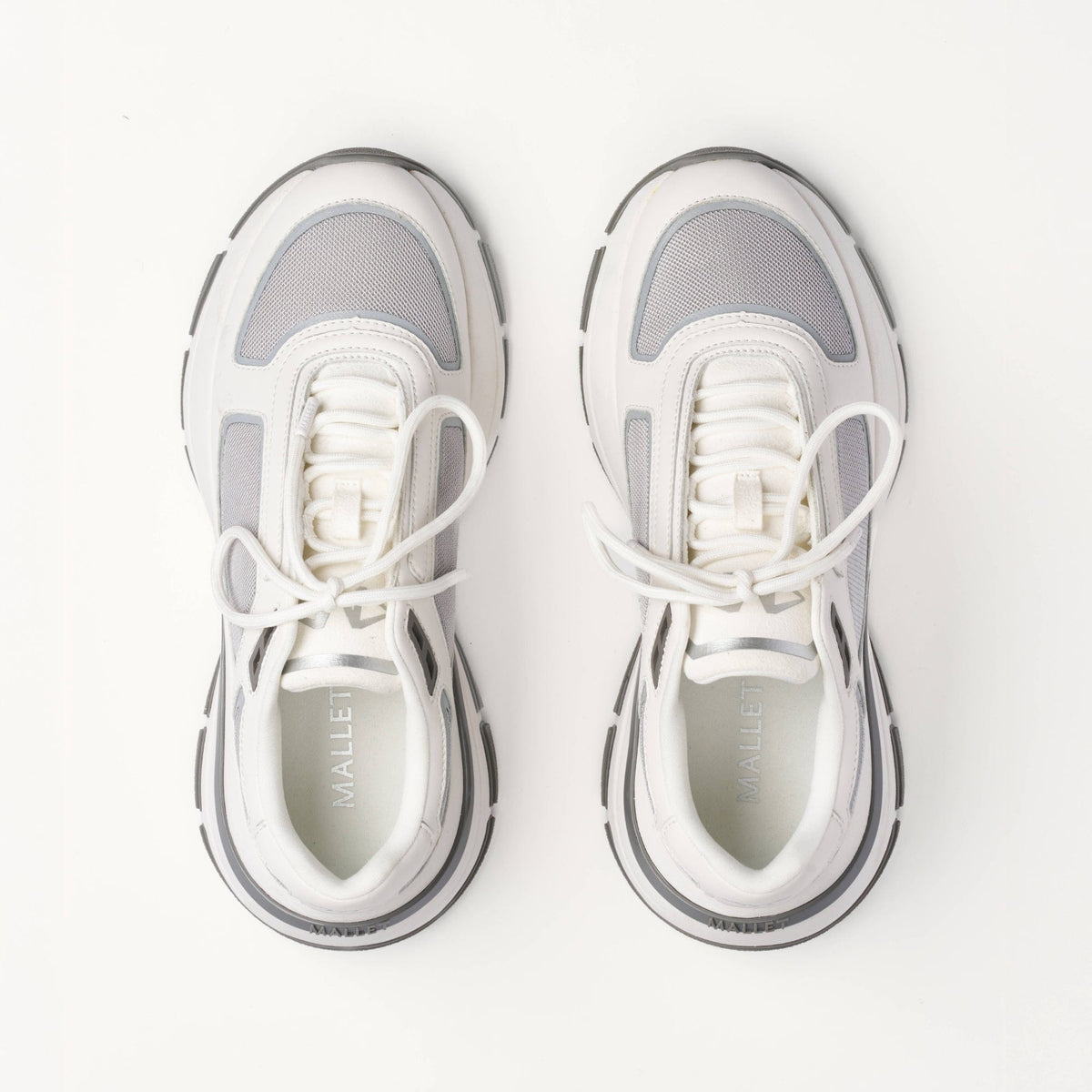 Mallet London MALLET Alton Men's White Chrome Leather Trainers