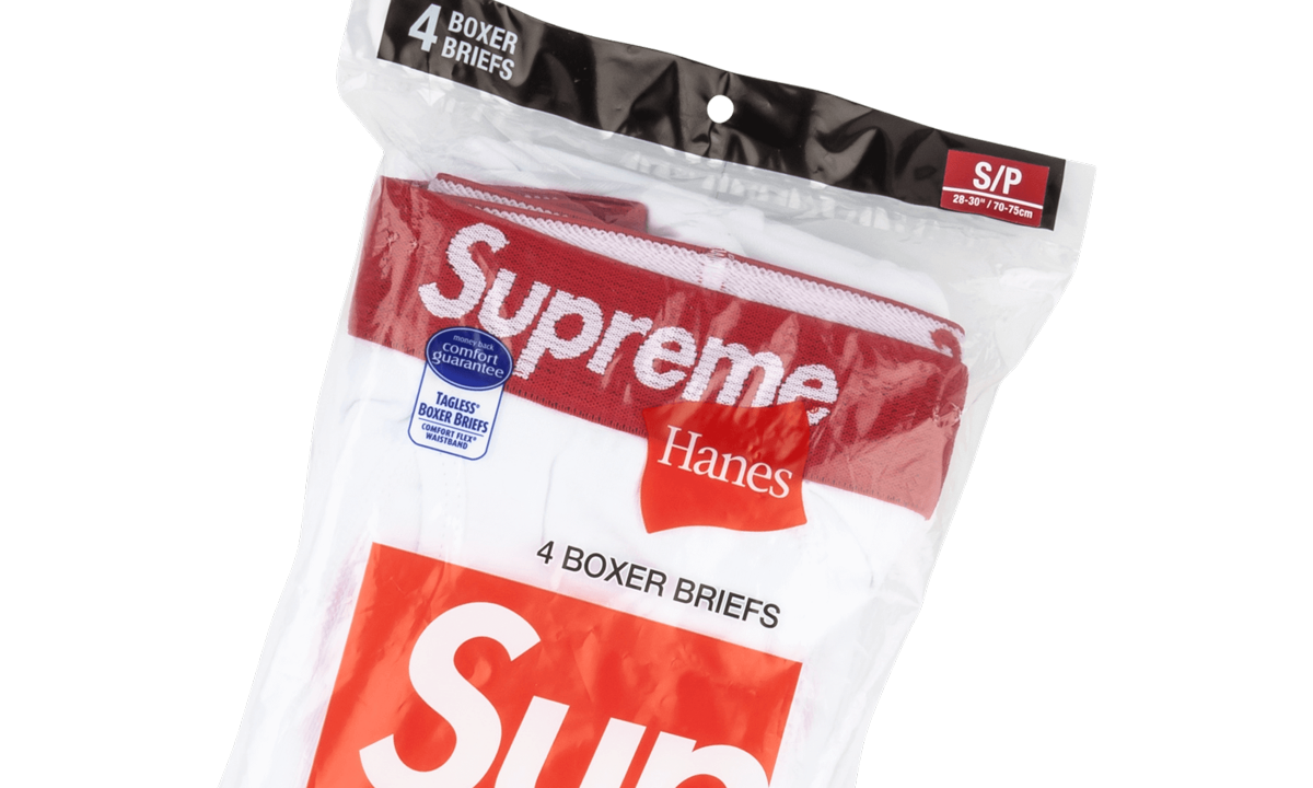 Supreme Hanes Tagless Boxer Briefs (4) "White" SU0642