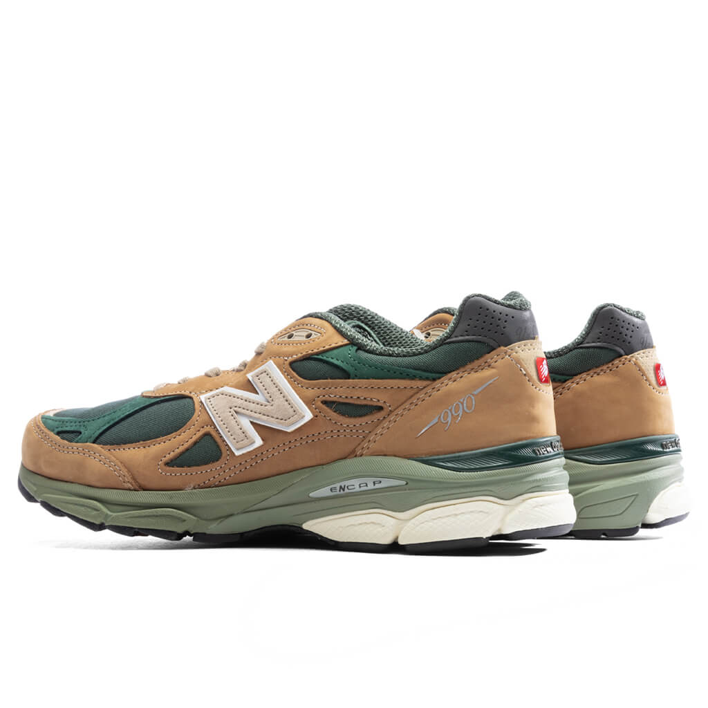 New Balance 990v3 - Tan/Green