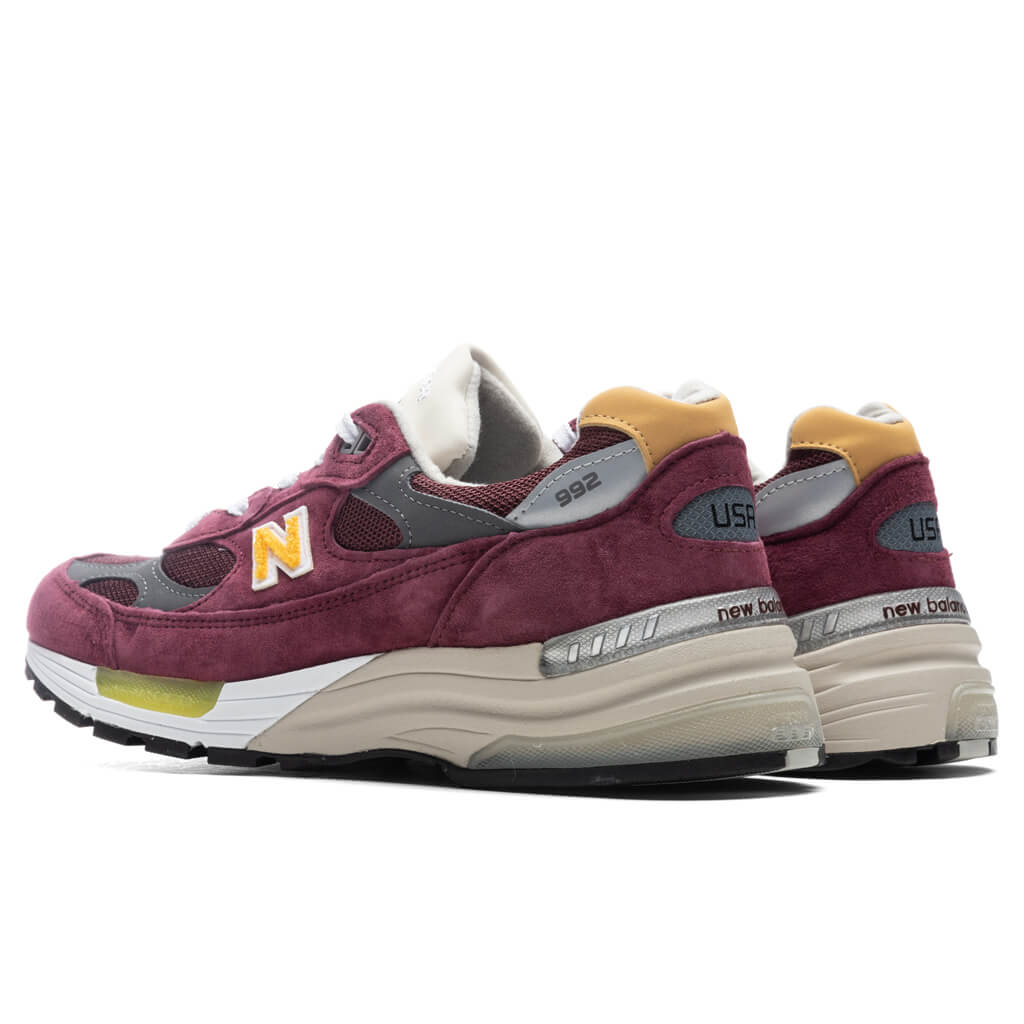 New Balance 992 - Burgundy/Gold