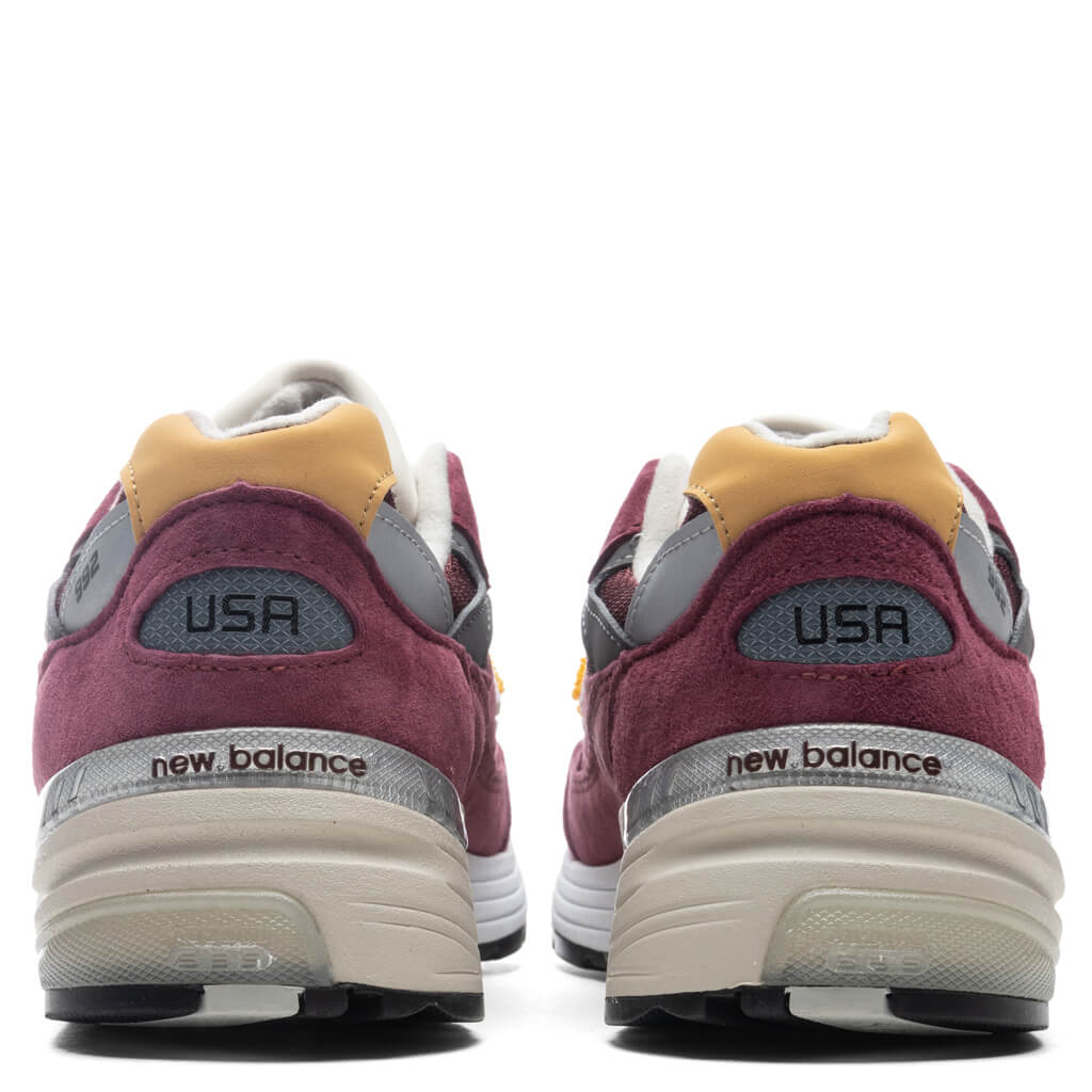 New Balance 992 - Burgundy/Gold