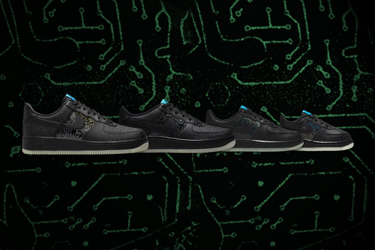 Nike Air Force 1 '06 (GS) - Black/Light Blue Fury
