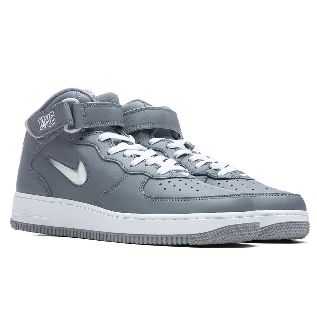 Nike Air Force 1 Mid Jewel 'NYC Cool Grey' - Cool Grey/Metallic Silver