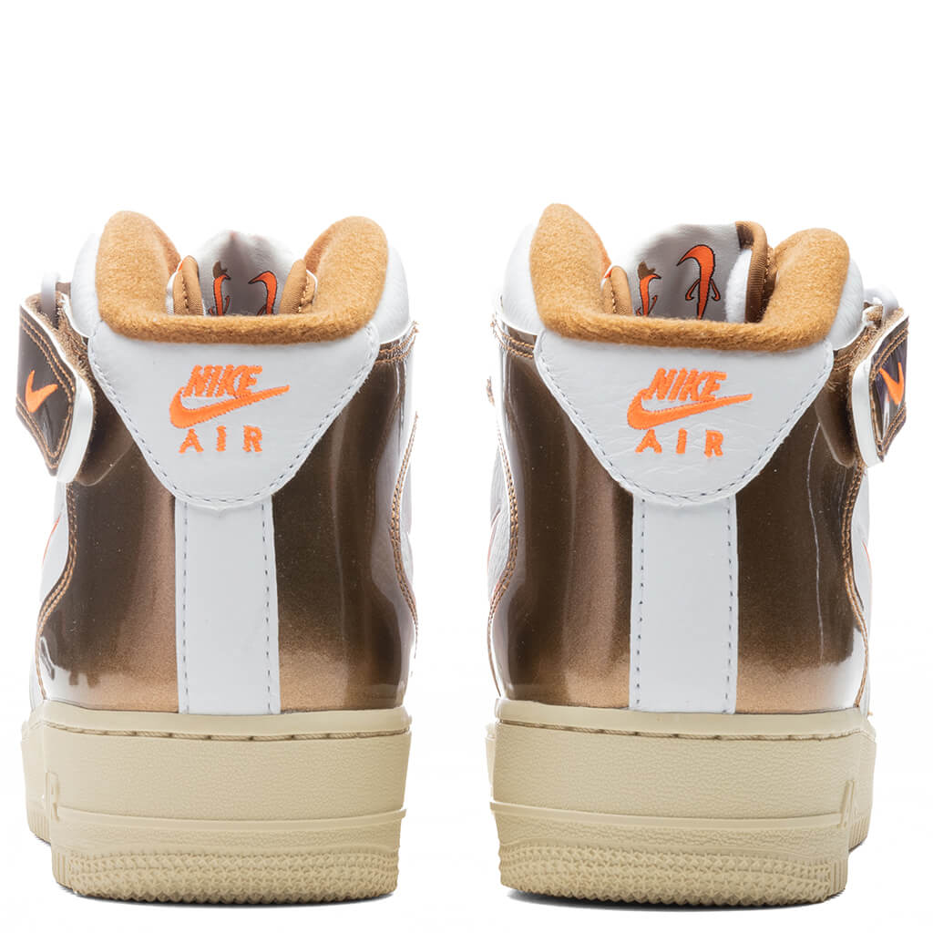 Nike Air Force 1 Mid QS "Ale Brown" - White/Total Orange/Ale Brown