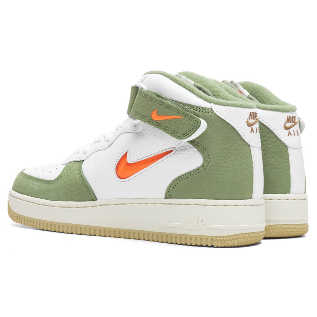 Nike Air Force 1 Mid QS - White/Total Orange/Oil Green