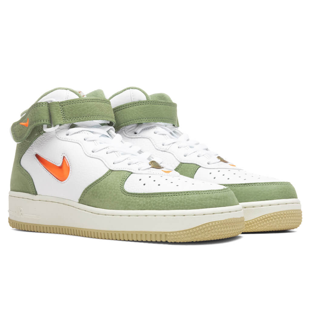 Nike Air Force 1 Mid QS - White/Total Orange/Oil Green