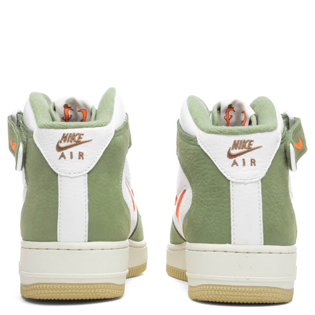 Nike Air Force 1 Mid QS - White/Total Orange/Oil Green