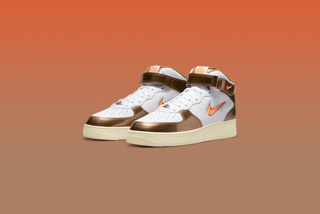 Nike Air Force 1 Mid QS "Ale Brown" - White/Total Orange/Ale Brown