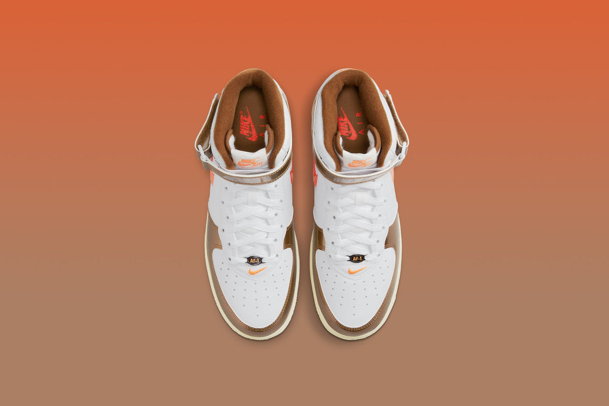 Nike Air Force 1 Mid QS "Ale Brown" - White/Total Orange/Ale Brown