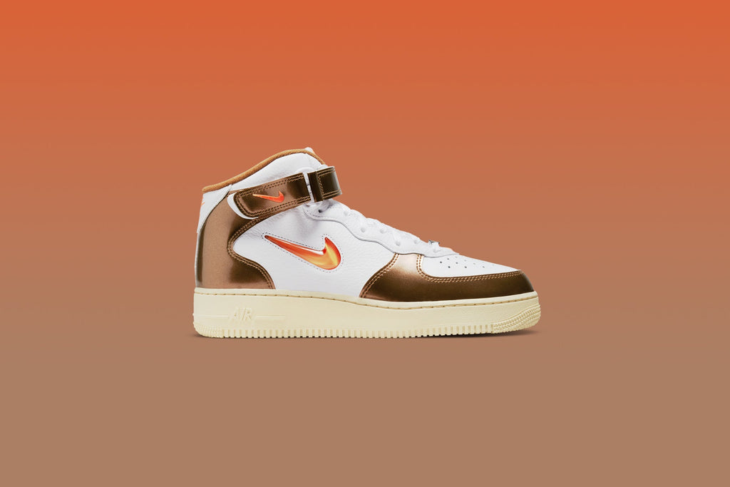 Nike Air Force 1 Mid QS "Ale Brown" - White/Total Orange/Ale Brown