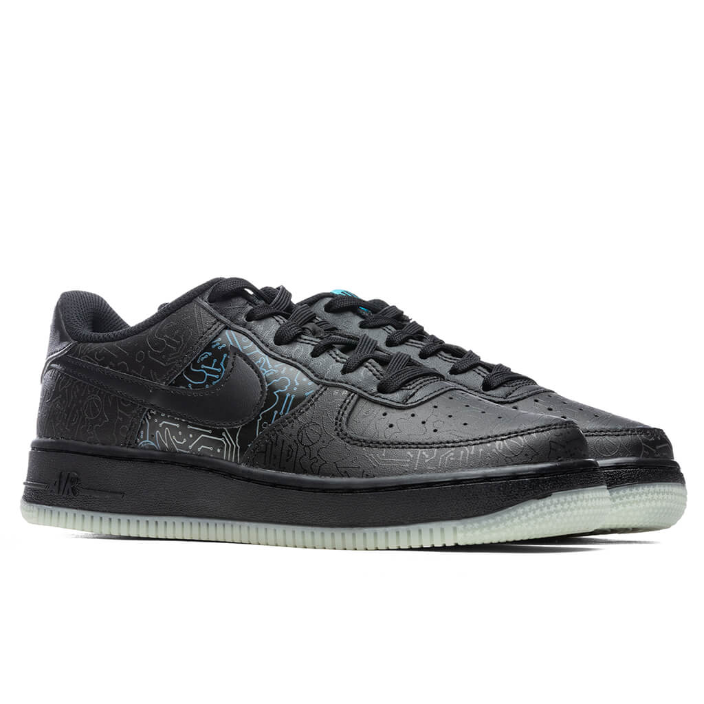 Nike Air Force 1 '06 (GS) - Black/Light Blue Fury