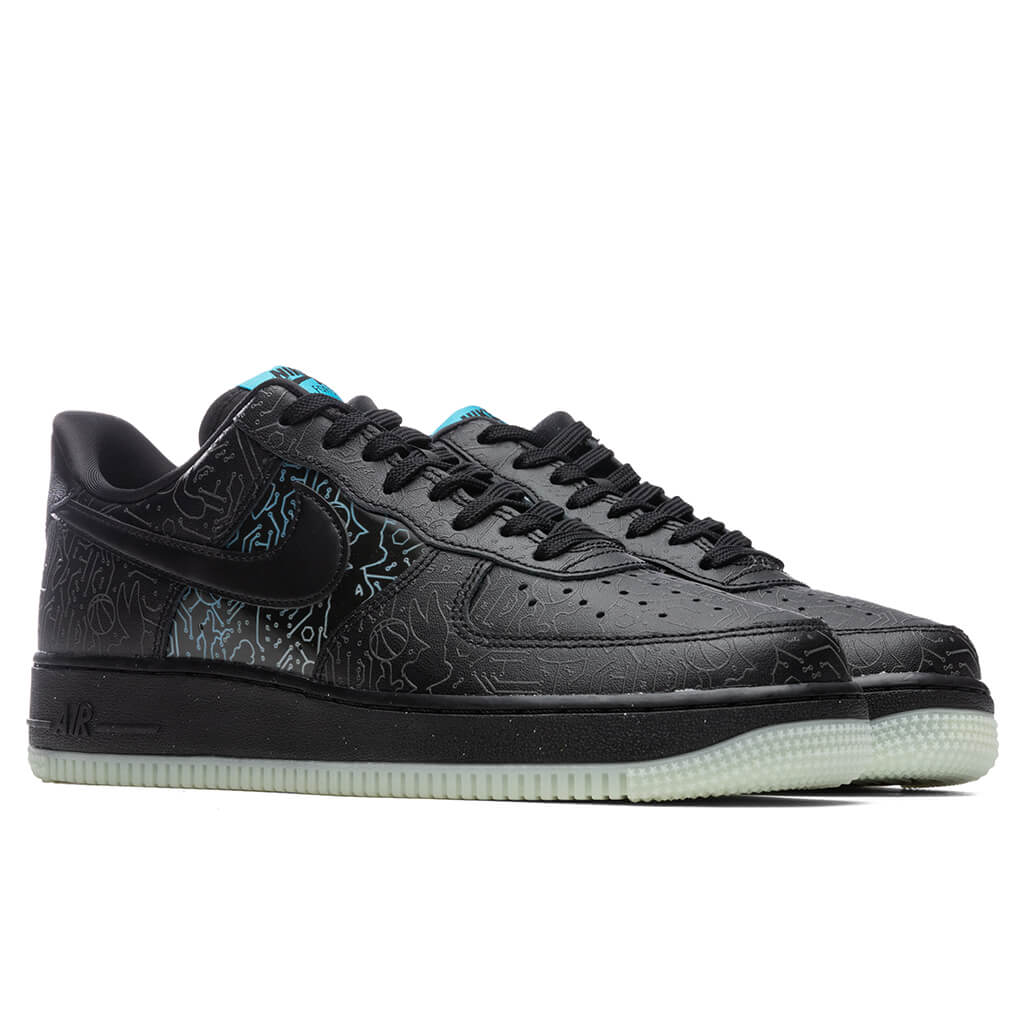 Nike Air Force 1 '07 - Black/Light Blue Fury